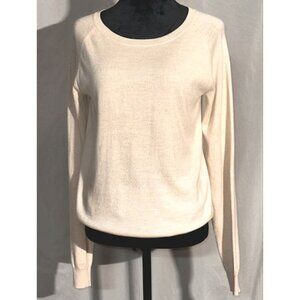 Brixon Ivy Linen Sweater, Lace Elbows, Size Medium